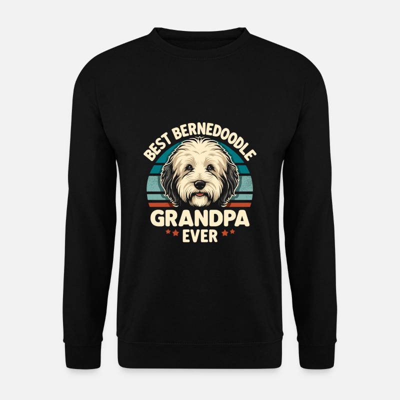Bernedoodle Hund Opa - Unisex Pullover - Schwarz