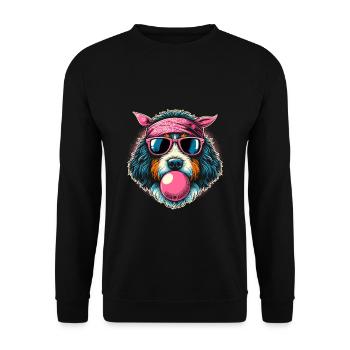 Bernedoodle Chien - Sweat-shirt Unisexe - noir - Devant - Alina (178cm) & Michal (187cm)