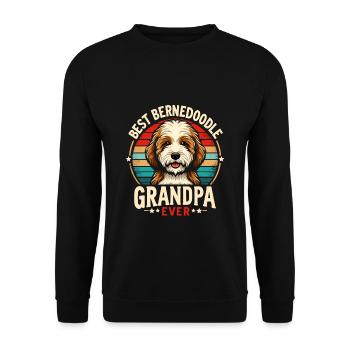 Bernedoodle Dog Grandpa - Unisex Sweatshirt - black - Front - Alina (178cm) & Michal (187cm)