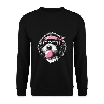 Bernedoodle Chien - Sweat-shirt Unisexe - noir - Devant - Alina (178cm) & Michal (187cm)