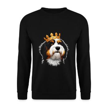 Couronne de chien Bernedoodle - Sweat-shirt Unisexe - noir - Devant - Alina (178cm) & Michal (187cm)