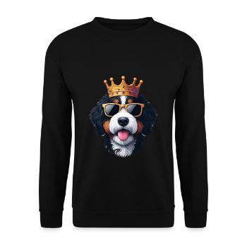 Couronne de chien Bernedoodle - Sweat-shirt Unisexe - noir - Devant - Alina (178cm) & Michal (187cm)