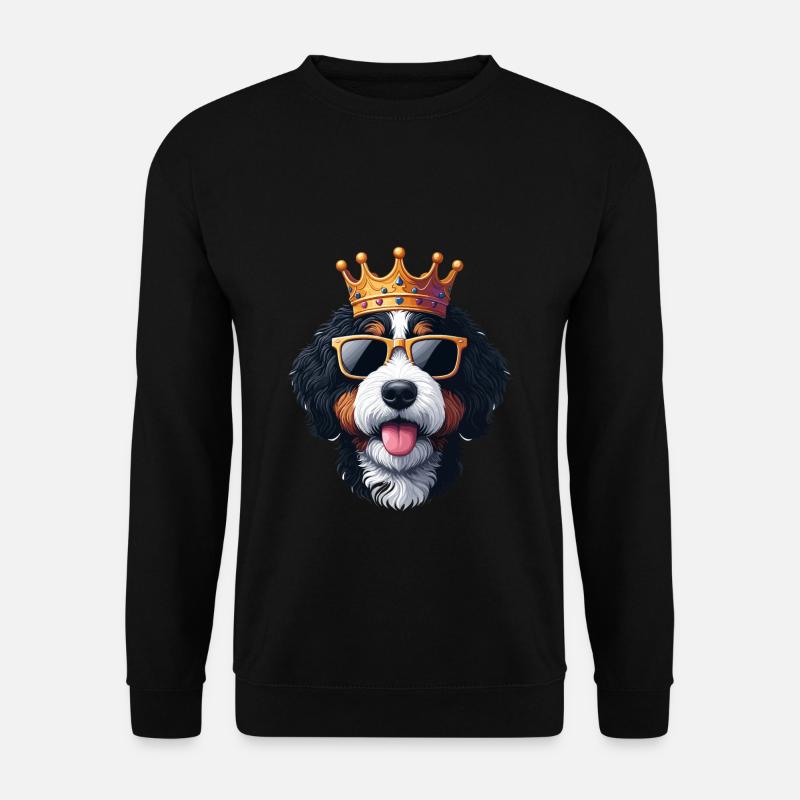 Bernedoodle Dog Crown - Unisex Sweatshirt - black