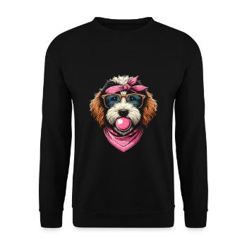 Bernedoodle Chien - Sweat-shirt Unisexe - noir - Devant - Alina (178cm) & Michal (187cm)