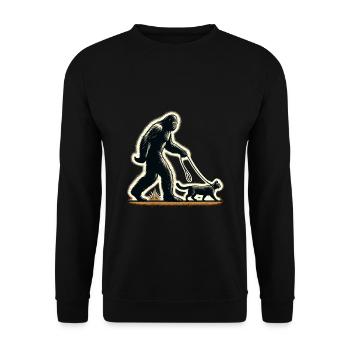Bigfoot Katze Lustige Bilder - Unisex Pullover - Schwarz - Vorne - Alina (178cm) & Michal (187cm)