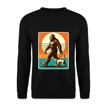 Bigfoot Katze Lustige Bilder - Unisex Pullover - Schwarz - Vorne - Alina (178cm) & Michal (187cm)