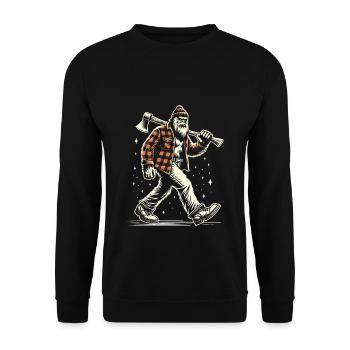 Lumberjack Forester Bigfoot - Unisex Sweatshirt - black - Front - Alina (178cm) & Michal (187cm)