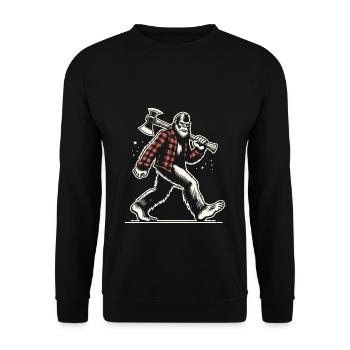 Lumberjack Forester Bigfoot - Unisex Sweatshirt - black - Front - Alina (178cm) & Michal (187cm)