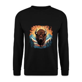 Bison - Unisex Pullover - Schwarz - Vorne - Alina (178cm) & Michal (187cm)