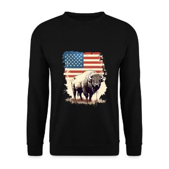 Bison - Sweat-shirt Unisexe - noir - Devant - Alina (178cm) & Michal (187cm)