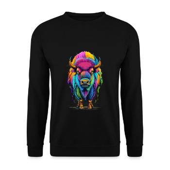 Bison - Unisex Pullover - Schwarz - Vorne - Alina (178cm) & Michal (187cm)