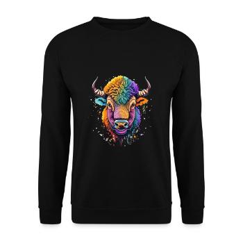 Bison - Unisex Pullover - Schwarz - Vorne - Alina (178cm) & Michal (187cm)