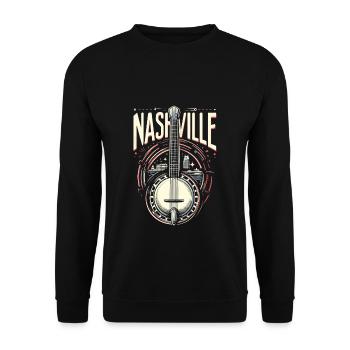Banjo Guitare Bluegrass Musique Nashville - Sweat-shirt Unisexe - noir - Devant - Alina (178cm) & Michal (187cm)