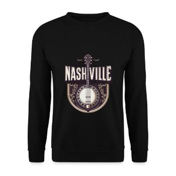 Banjo Guitare Bluegrass Musique Nashville - Sweat-shirt Unisexe - noir - Devant - Alina (178cm) & Michal (187cm)