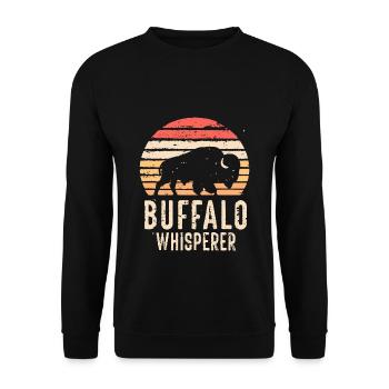Buffalo Whisperer - Unisex Pullover - Schwarz - Vorne - Alina (178cm) & Michal (187cm)