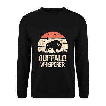 Buffalo Whisperer - Unisex Pullover - Schwarz - Vorne - Alina (178cm) & Michal (187cm)