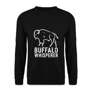 Buffalo Whisperer - Unisex Pullover - Schwarz - Vorne - Alina (178cm) & Michal (187cm)