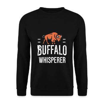 Buffalo Whisperer - Unisex Pullover - Schwarz - Vorne - Alina (178cm) & Michal (187cm)