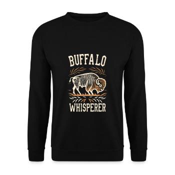 Buffalo Whisperer - Unisex Pullover - Schwarz - Vorne - Alina (178cm) & Michal (187cm)