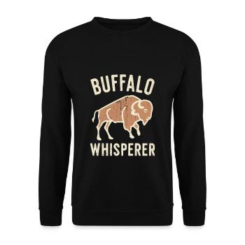 Buffalo Whisperer - Unisex Pullover - Schwarz - Vorne - Alina (178cm) & Michal (187cm)