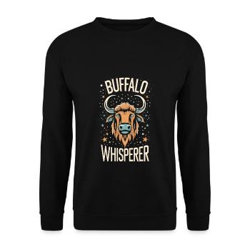 Buffalo Whisperer - Unisex Pullover - Schwarz - Vorne - Alina (178cm) & Michal (187cm)