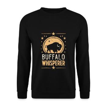 Buffalo Whisperer - Unisex Pullover - Schwarz - Vorne - Alina (178cm) & Michal (187cm)