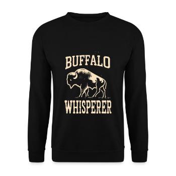 Buffalo Whisperer - Unisex Pullover - Schwarz - Vorne - Alina (178cm) & Michal (187cm)