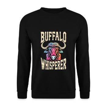 Buffalo Whisperer - Unisex Pullover - Schwarz - Vorne - Alina (178cm) & Michal (187cm)