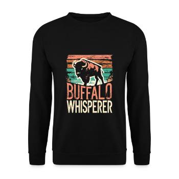 Buffalo Whisperer - Unisex Pullover - Schwarz - Vorne - Alina (178cm) & Michal (187cm)