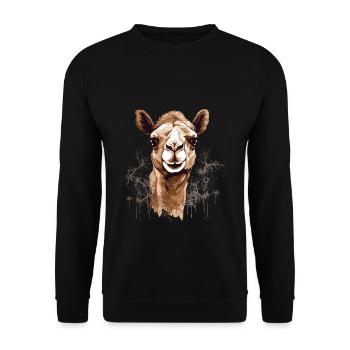Camel Camel Head - Unisex Sweatshirt - black - Front - Alina (178cm) & Michal (187cm)