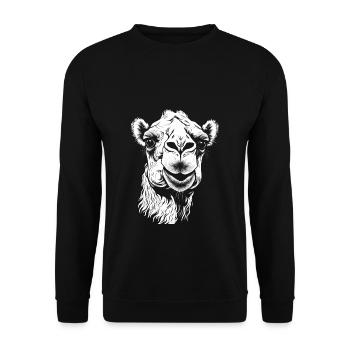Camel Camel Head - Unisex Sweatshirt - black - Front - Alina (178cm) & Michal (187cm)