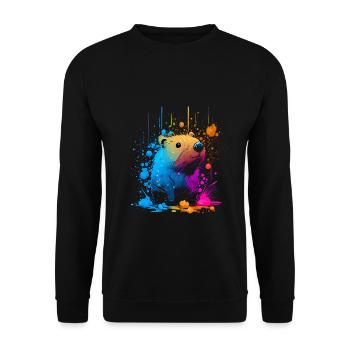 Wasserschwein - Unisex Pullover - Schwarz - Vorne - Alina (178cm) & Michal (187cm)