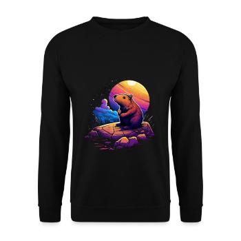 Wasserschwein - Unisex Pullover - Schwarz - Vorne - Alina (178cm) & Michal (187cm)