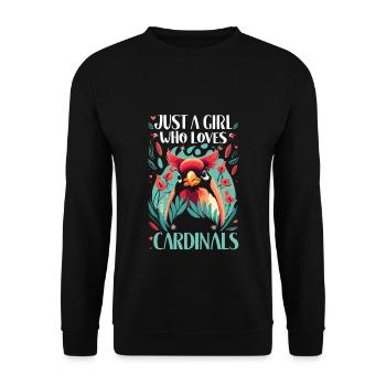 Juste une fille qui aime le cardinal Vogel cardinal rouge - Sweat-shirt Unisexe - noir - Devant - Alina (178cm) & Michal (187cm)