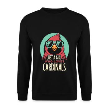Juste une fille qui aime le cardinal Vogel cardinal rouge - Sweat-shirt Unisexe - noir - Devant - Alina (178cm) & Michal (187cm)