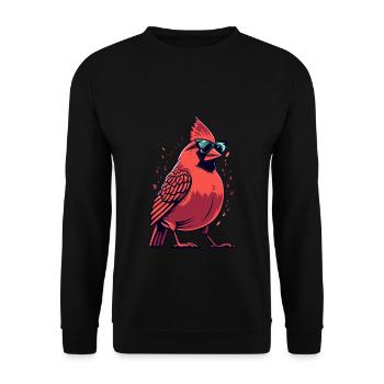 Cardinal Vogel Red Cardinal - Unisex Sweatshirt - black - Front - Alina (178cm) & Michal (187cm)