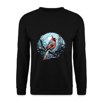 Red Cardinal Vogel - Unisex Sweatshirt - black - Front - Alina (178cm) & Michal (187cm)