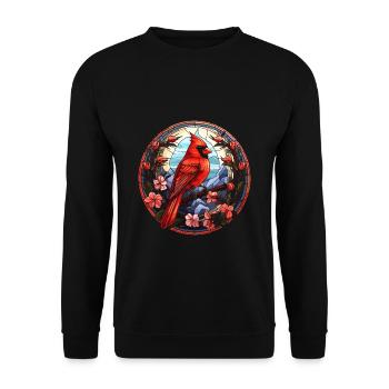 Red Cardinal Vogel - Unisex Sweatshirt - black - Front - Alina (178cm) & Michal (187cm)