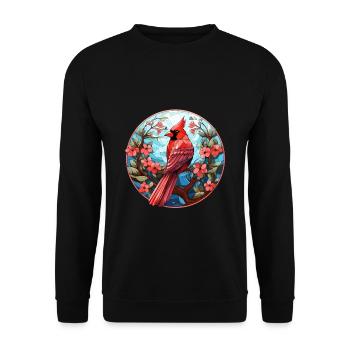 Red Cardinal Vogel - Unisex Sweatshirt - black - Front - Alina (178cm) & Michal (187cm)