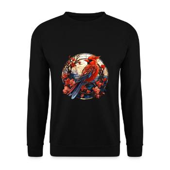 Cardinal Vogel rouge - Sweat-shirt Unisexe - noir - Devant - Alina (178cm) & Michal (187cm)