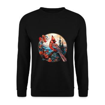 Cardinal Vogel rouge - Sweat-shirt Unisexe - noir - Devant - Alina (178cm) & Michal (187cm)