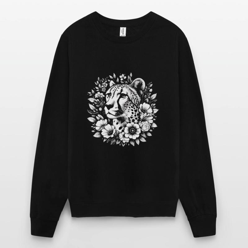 Guépard Fleurs de guépard Sweat-shirt Unisexe