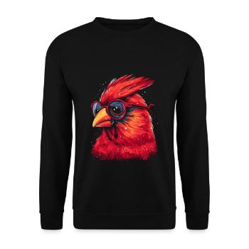 Red Cardinal Vogel - Unisex Sweatshirt - black - Front - Alina (178cm) & Michal (187cm)