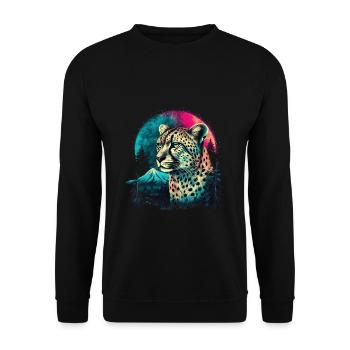 Cheetah Gepard - Unisex Pullover - Schwarz - Vorne - Alina (178cm) & Michal (187cm)