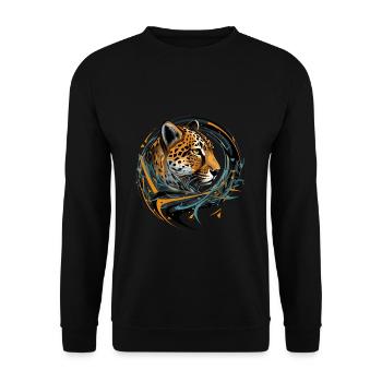 Gepard Cheetah - Unisex Pullover - Schwarz - Vorne - Alina (178cm) & Michal (187cm)