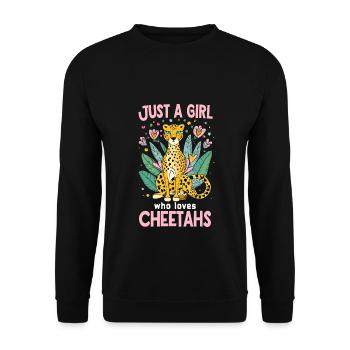 Juste une fille qui aime les guépards Gepard - Sweat-shirt Unisexe - noir - Devant - Alina (178cm) & Michal (187cm)