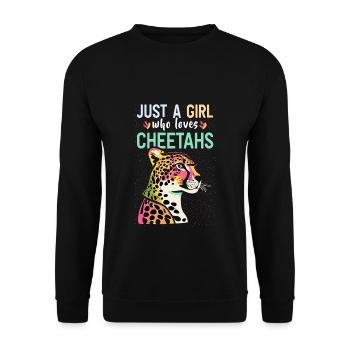 Juste une fille qui aime les guépards Gepard - Sweat-shirt Unisexe - noir - Devant - Alina (178cm) & Michal (187cm)