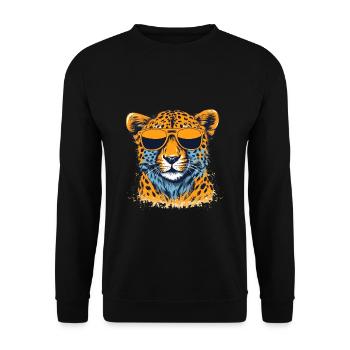 Cheetah Gepard - Unisex Pullover - Schwarz - Vorne - Alina (178cm) & Michal (187cm)