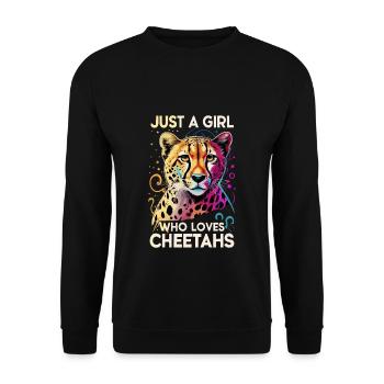 Juste une fille qui aime les guépards Gepard - Sweat-shirt Unisexe - noir - Devant - Alina (178cm) & Michal (187cm)