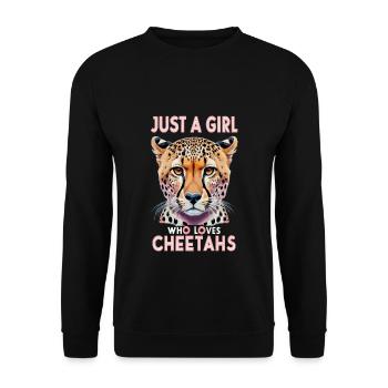 Juste une fille qui aime les guépards Gepard - Sweat-shirt Unisexe - noir - Devant - Alina (178cm) & Michal (187cm)